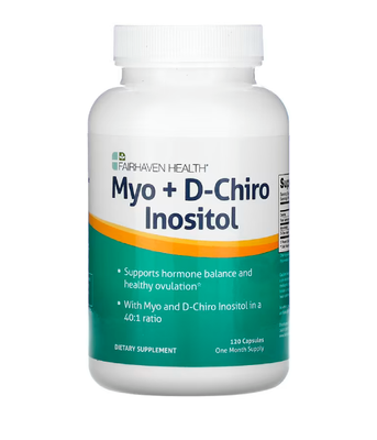 Fairhaven Health Myo + D-Chiro Inositol (Міо-інозитол + D-хиро інозитол), 120 капс. FHH-00227 фото