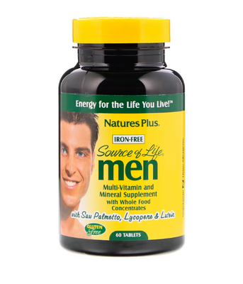 Nature's Plus Source of Life Men Multi-Vitamin и Mineral Iron-Free (Витамины для мужчин без железа), 60 таб. NAP-03093 фото