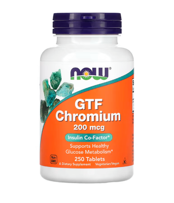 Now Foods GTF CHROMIUM (Хром) 200 мкг, 250 таб. NOW-01432 фото