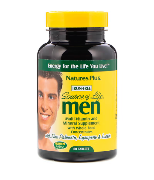 Nature's Plus Source of Life Men Multi-Vitamin и Mineral Iron-Free (Витамины для мужчин без железа), 60 таб. NAP-03093 фото