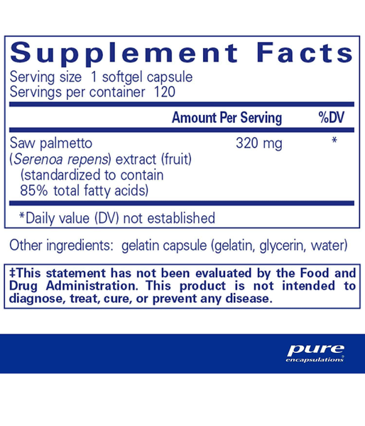 Pure Encapsulations Saw Palmetto (Со Пальметто Серено) 320 мг, 120 капс. PE-00783 фото