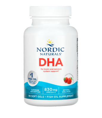 Nordic Naturals DHA (Рыбий жир экстра) 500 мг вкус клубники, 90 капс. NOR-01743 фото