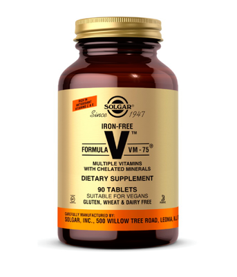 Solgar Formula V VM-75 Multivitamins with Chelated Minerals (Мультивитамины и хелатные минералы без железа), 90 таб. SOL-01174 фото