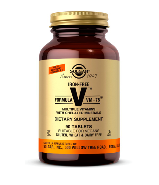 Solgar Formula V VM-75 Multivitamins with Chelated Minerals (Мультивитамины и хелатные минералы без железа), 90 таб. SOL-01174 фото