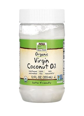 Now Foods ORGANIC COCONUT OIL (кокосова олія) першого віджиму, 355 мл NOW-01725 фото