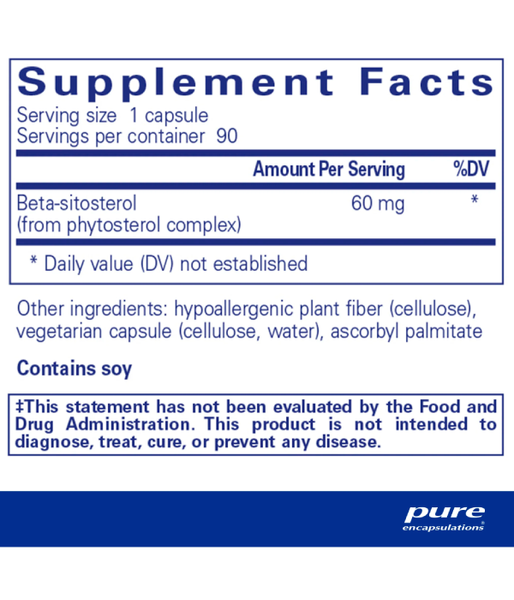 Pure Encapsulations Beta-Sitosterol (Бета-ситостерол),  90 капс. PE-00548 фото