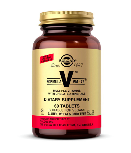 Solgar Formula V VM-75 Multivitamins with Chelated Minerals (Мультивитамины и хелатные минералы без железа), 60 таб. SOL-01181 фото