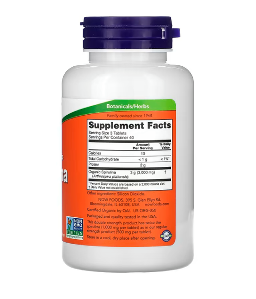 Now Foods SPIRULINA (Спирулина органическая) 1000 мг, 120 таб. NOW-02715 фото