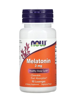 Now Foods MELATONIN (мелатонін) 3мг, 90 пастилок NOW-03258 фото