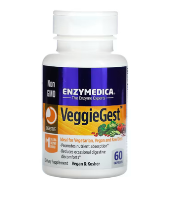 Enzymedica VeggieGest Formerly Gastro (Ферменти для перетравлення рослинної клітковини), 60 капс. ENZ-20110 фото