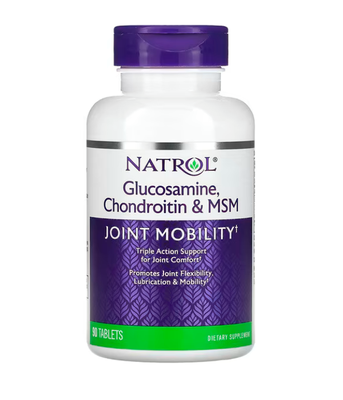 Natrol Glucosamine Chondroitin & MSM (Глюкозамін хондроїтин МСМ), 90 таб. NTL-00228 фото