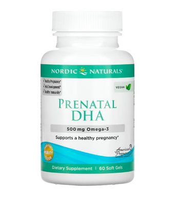 Nordic Naturals Prenatal DHA (Рыбий жир для беременных) 500 мг, 60 капс. NOR-01747 фото