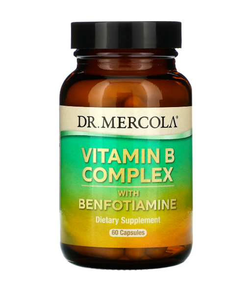 Dr. Mercola Vitamin B Complex with Benfotiamine (Витамины группы В с бенфотиамином), 60 капс. MCL-01834 фото