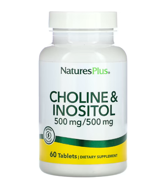 Nature's Plus Choline & Inositol (Холин и Инозитол) 500/500 мг, 60 таб. NAP-02134 фото