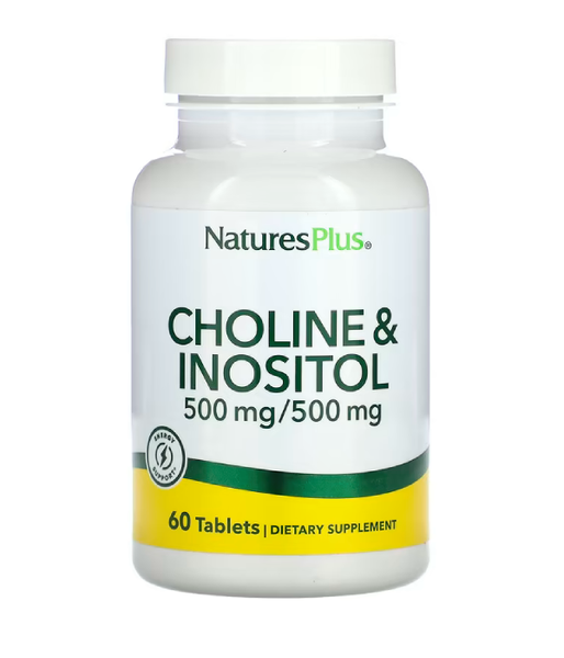 Nature's Plus Choline & Inositol (Холін та Інозитол) 500/500 мг, 60 таб. NAP-02134 фото