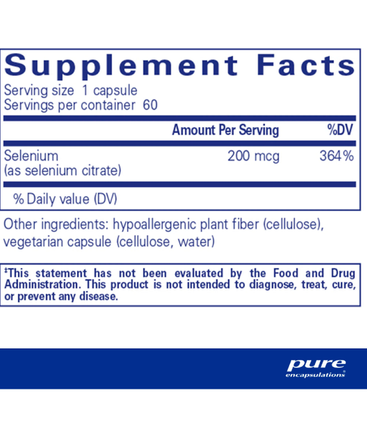 Pure Encapsulations Selenium citrate (Селен цитрат), 60 капс PE-00458 фото