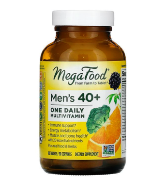 MegaFood Men Over 40 One Daily Iron Free (Вітаміни для чоловіків 40+), 90 таб. MGF-10270 фото