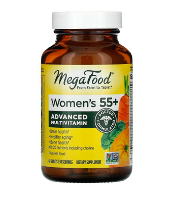 MegaFood Women Over 55 Whole Food Multivitamin & Mineral Iron Free (Витамины для женщин без железа 55+), 60 таб. MGF-10271 фото