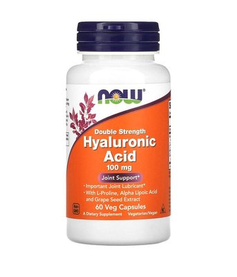 Now Foods HYALURONIC ACID (Гиалуроновая кислота) 100мг, 2X PLUS 60 капс NOW-03155 фото