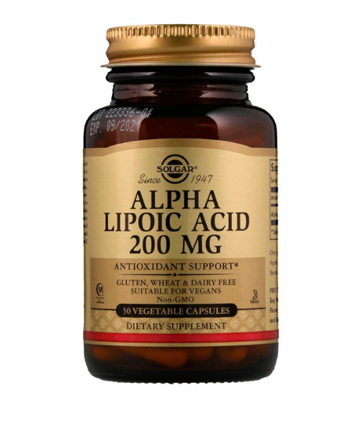 Solgar Alpha Lipoic Acid (Альфа-липоевая кислота) 200 мг, 50 вег.капс. SOL-00058 фото