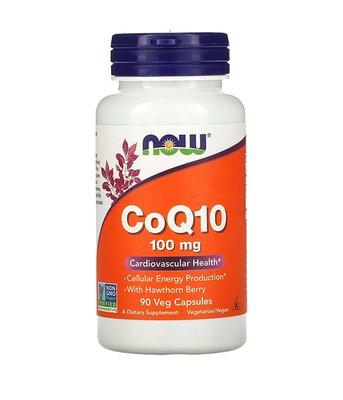 Now Foods Coenzyme Q10 (Коэнзим Q10 с ягодами боярышника) 100мг, 90 капс NOW-03212 фото