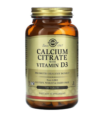 Solgar Calcium Citrate with Vitamin D3 (Цитрат кальцію з вітаміном Д3), 120 таб. SOL-00431 фото