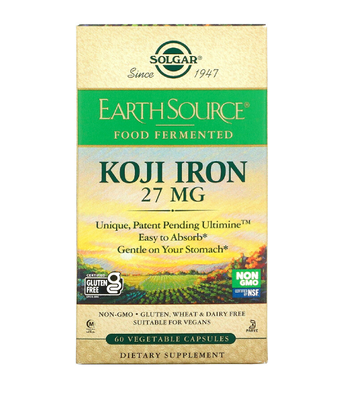 Solgar Earth Source Food Fermented Koji Iron (Железо), 27 мг, 60 вег.таб SOL-00535 фото