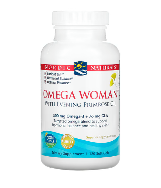 Nordic Naturals Omega Woman With Evening Primrose Oil (Омега-3 + вечірня примула для жінок) 830 мг, 120 капс. NOR-01780 фото