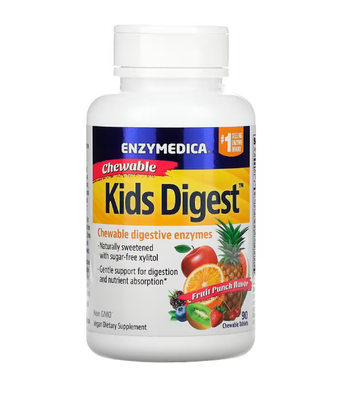 Enzymedica Kids Digest Chewable Digestive Enzymes (Ферменты для пищеварения для детей) фруктовый вкус, 90 жув.таб. ENZ-11011 фото