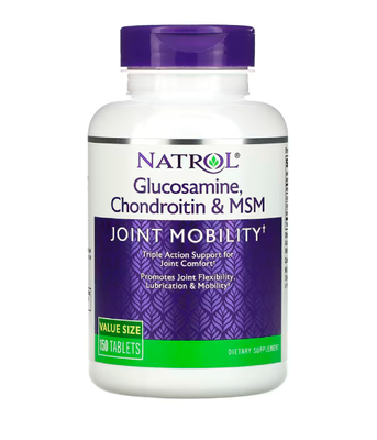 Natrol Glucosamine Chondroitin & MSM (Глюкозамін хондроїтин МСМ) , 150 таб. NTL-00224 фото