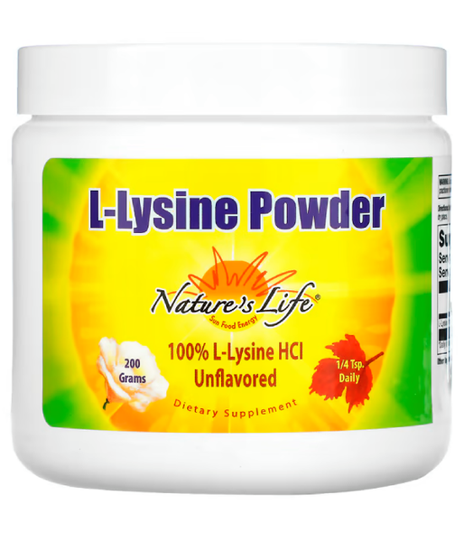 Nature's Life L-Lysine Powder Unflavored (L-лизин), 200 г NLI-51230 фото