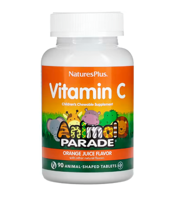 Nature's Plus Animal Parade Vitamin C (Вітамін С для дітей) смак апельсинового соку, 90 жув.таб NAP-29998 фото