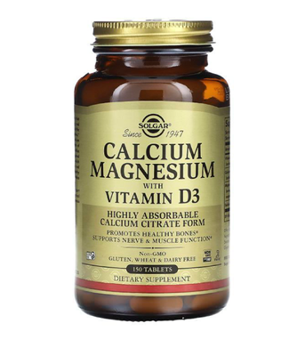 Solgar Calcium Magnesium with Vitamin D3 (Кальций магний Д3), 150 таб. SOL-00518 фото