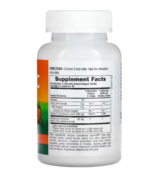 Nature's Plus Animal Parade Vitamin C (Вітамін С для дітей) смак апельсинового соку, 90 жув.таб NAP-29998 фото