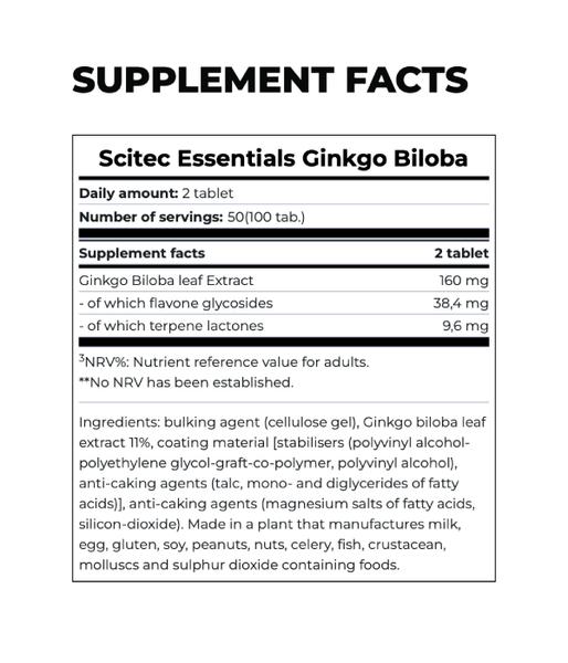 Scitec Nutrition Ginkgo Biloba, 100 таб. Scitecnutrition-37 фото