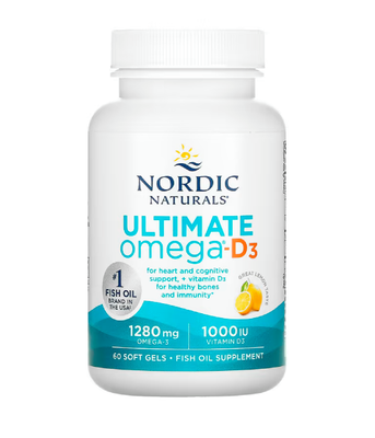 Nordic Naturals Ultimate Omega-D3 (Риб'ячий жир омега Д3) 1000 мг лимонний смак, 60 капс. NOR-01794 фото