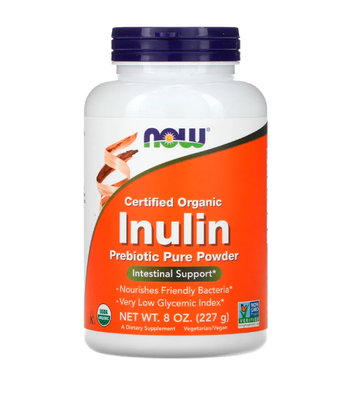 Now Foods INULIN POWDER ORG PURE FOS (Інулін органічний),  227 г NOW-02944 фото