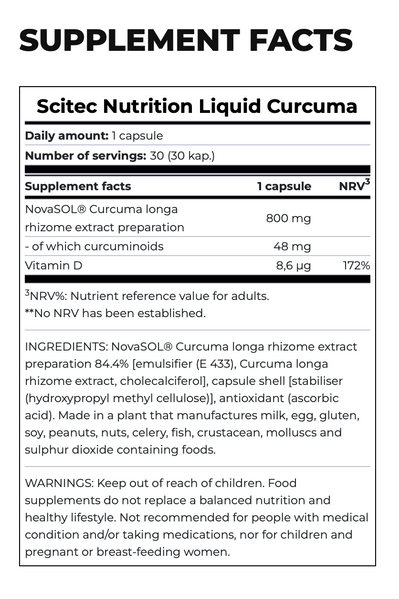 Scitec Nutrition Liquid Curcuma (Куркума), 30 капс. Scitecnutrition-40 фото