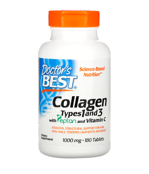 Doctor's Best Best Collagen Types 1 & 3 (Колаген тип 1 і 3) 1000 мг , 180 таб. DRB-00204 фото