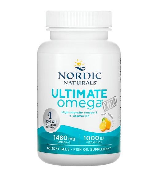 Nordic Naturals Ultimate Omega Xtra (Екстра Омега-3) 1000 мг лимонний смак, 60 капс. NOR-01799 фото