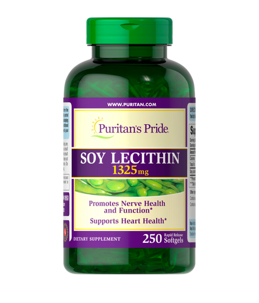 Puritan's Pride Soy Lecithin (лецитин соевый) 1325 мг, 250  капс. PTP-12653 фото