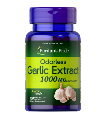 Puritan's Pride Odorless Garlic (Часник без запаху) 1000 mg, 100 капс. PTP-15531 фото