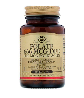 Solgar Folic Acid (Фолат)400 мкг, 250 таб. SOL-01081 фото