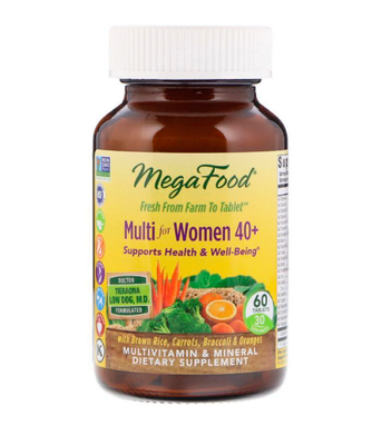 MegaFood Multi for Women 40+ (Витамины для женщин 40+), 60 таб. MGF-10321 фото