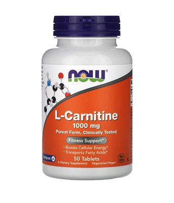 Now Foods CARNITINE TARTRATE 1000 мг, 50 таб. NOW-00067 фото