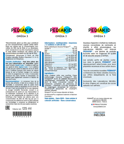 Pediakid Omega 3 (Oмега-3, сироп для детей), 125 мл PED-00265 фото