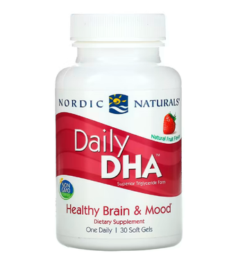 Nordic Naturals Daily DHA (Рыбий жир) 1000 мг клубничный вкус, 30 капс. NOR-01816 фото