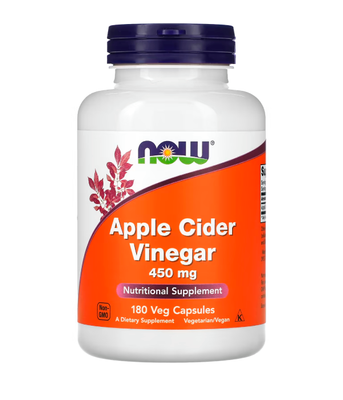 Now Foods APPLE CIDER VINEGAR (Яблочный уксус сидровый) 450 мг, 180 капс. NOW-03317 фото
