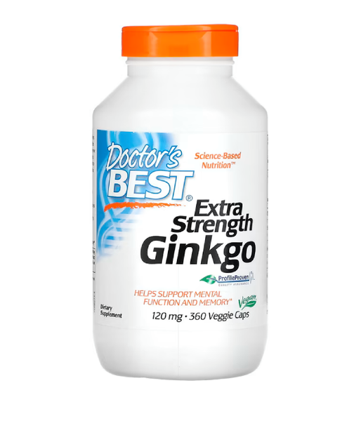 Doctor's Best Extra Strength Ginkgo (Гинкго Билоба) 120 мг, 360 вег.капс. DRB-00273 фото