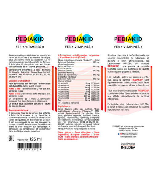 Pediakid Iron + Vitamin B (Железо и витамин В для детей), 125 мл PED-00289 фото